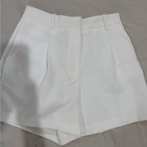 Zara High Waist White Shorts